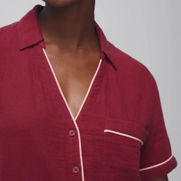 NWT Soma Cotton Gauze Short-Sleeve Pajama Set - Picture 3 of 12